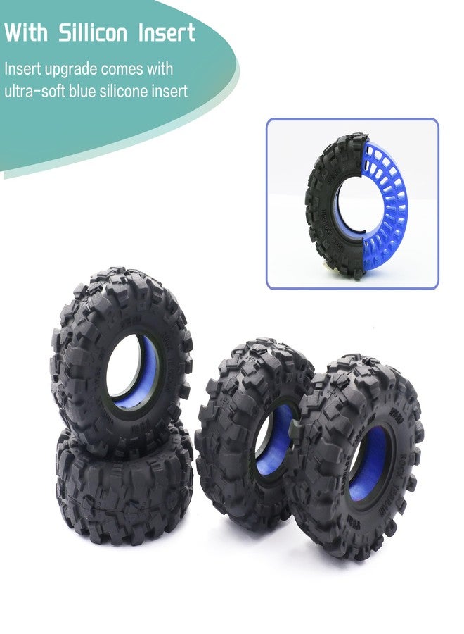 HOPLEX Super Large Soft 1.0 Inch Tire 57 * 25mm Muddy Swamp Tire with Blue Silicone Rubber Inserts for TRX4M SCX24 1/18 1/24 RC Crawler Car Upgrade - Image 2
